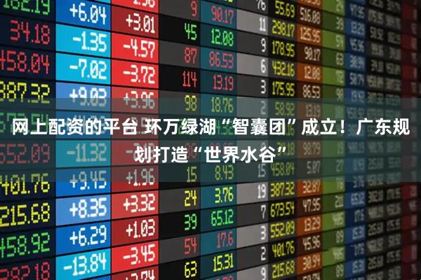 网上配资的平台 环万绿湖“智囊团”成立！广东规划打造“世界水谷”