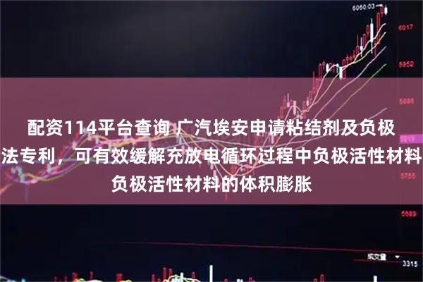 配资114平台查询 广汽埃安申请粘结剂及负极极片制备方法专利，可有效缓解充放电循环过程中负极活性材料的体积膨胀